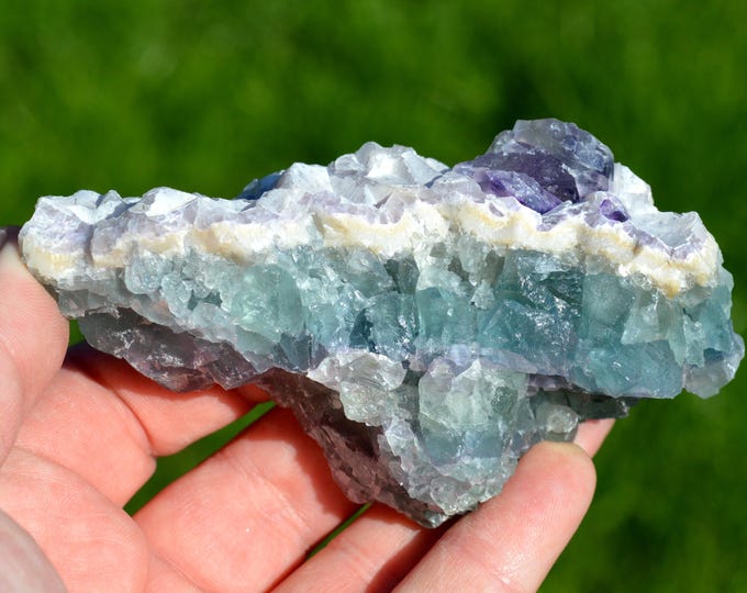 Fluorite 291 grams - La Barre Mine, Saint-Jacques-d'Ambur, Puy-de-Dôme, Auvergne-Rhône-Alpes, France