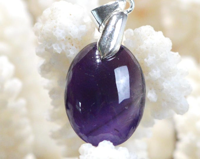 Améthyste 18 carats - pendentif cabochon pierre naturelle - Uruguay / FX6