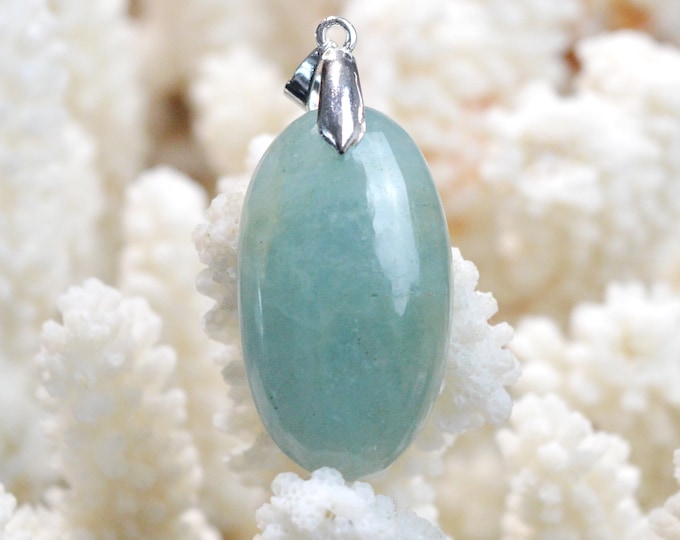Aigue marine 46 carats - pendentif cabochon pierre naturelle - Namibie / EY48