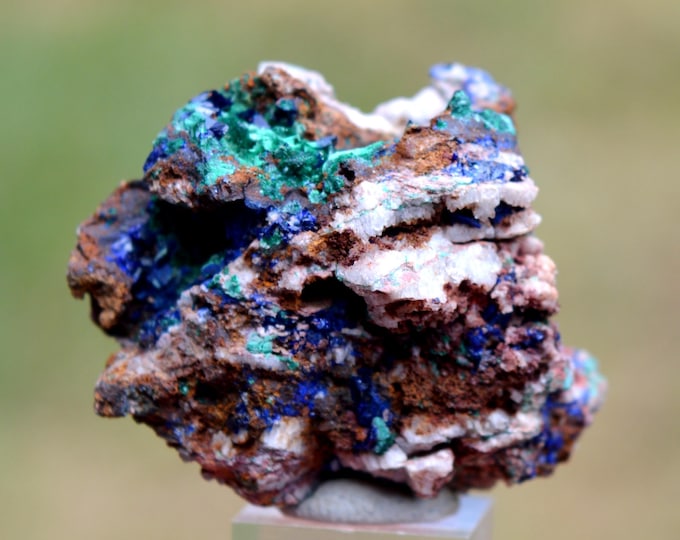 Azurite malachite 50 grams - Oumjrane mining area, Alnif Cercle, Tinghir Province, Drâa-Tafilalet Region, Morocco