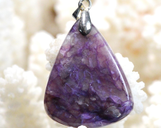 Charoite 32 carats - pendentif cabochon pierre naturelle - Russie / FZ90