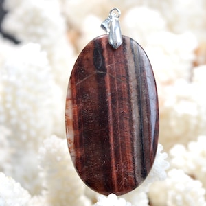 Oeil de taureau 70 carats - pendentif cabochon pierre naturelle - Afrique du Sud // DP13