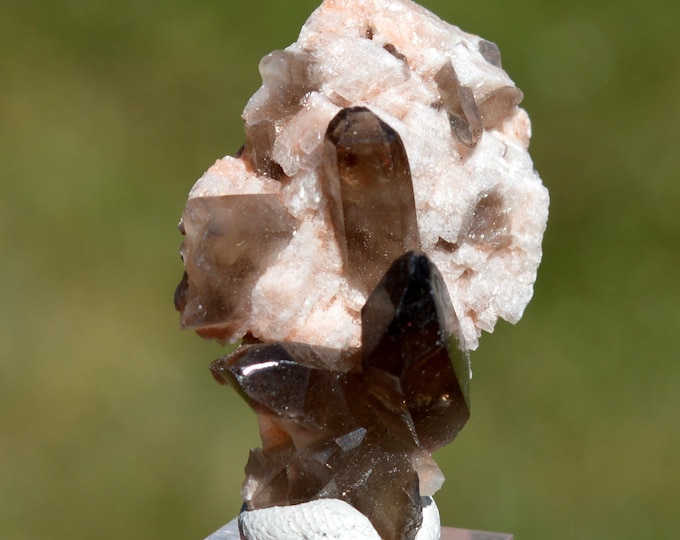 Smoky Quartz & Microcline 13 grams - "Black Hole" Pocket, CO Goethite Hill Claim, Park County, Colorado, USA