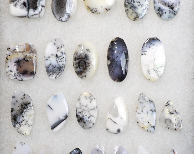 Lot 23x Dendrite Opal - 284 carats - natural stone cabochon - Türkiye // BX12