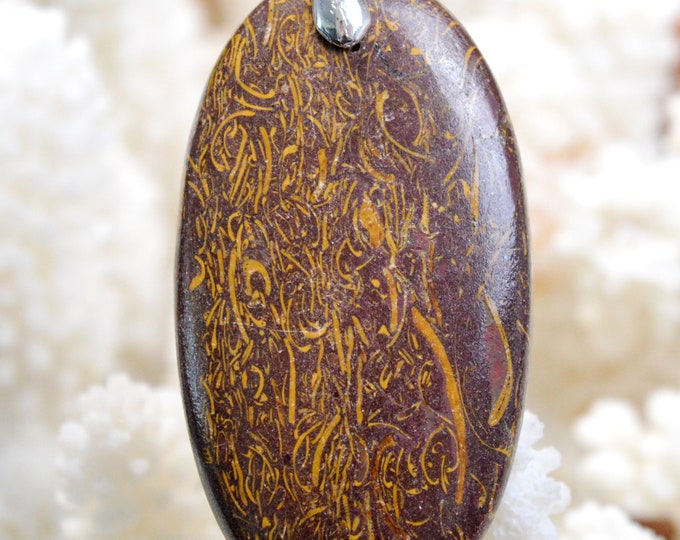 81 carat Mariyam Jasper - natural stone cabochon pendant - India // BY77