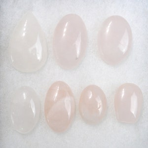 Lot x7 Quartz rose - 516 carats - cabochon pierre naturelle - Madagascar // BU75