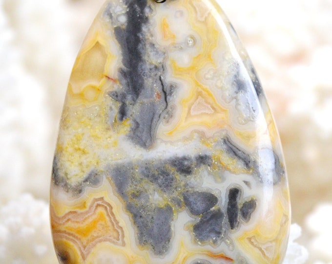 Agate 75 carats - pendentif cabochon pierre naturelle - Mexique // Ref BC42