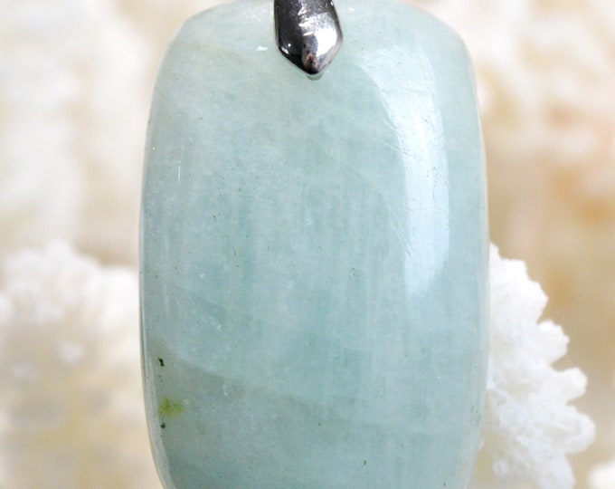 Aigue marine 71 carats - pendentif cabochon pierre naturelle - Namibie // BO57