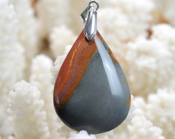 51 carat polychrome jasper - natural stone cabochon pendant - Madagascar / FL61