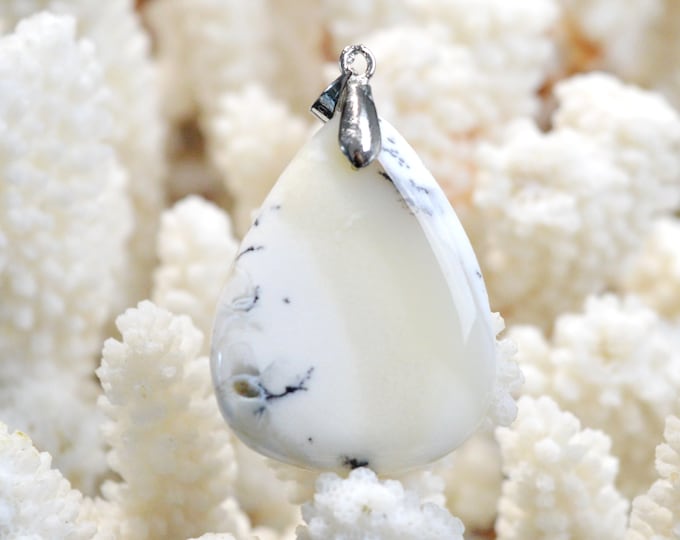 54 carat dendrite agate - natural stone cabochon pendant - Türkiye / FH9