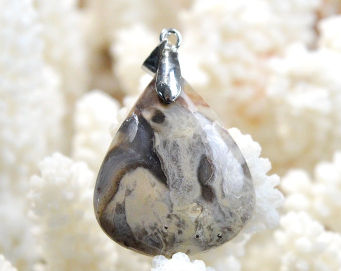 Agate 37 carats - pendentif cabochon pierre naturelle - Mexique / FD29