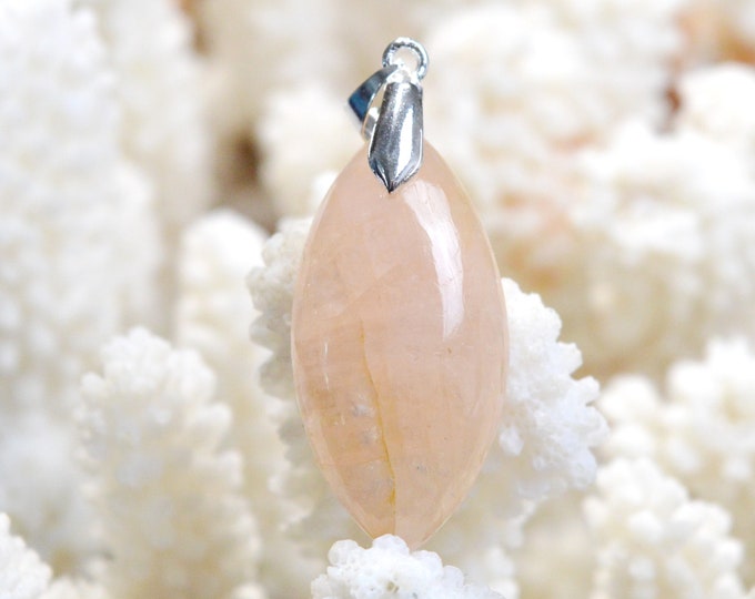 Morganite 40 carats - pendentif cabochon pierre naturelle - Pakistan / EI16