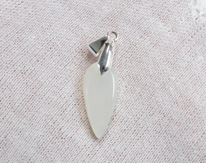 Pierre de lune blanche 10 carats - pendentif cabochon pierre naturelle - Tanzanie / FV7