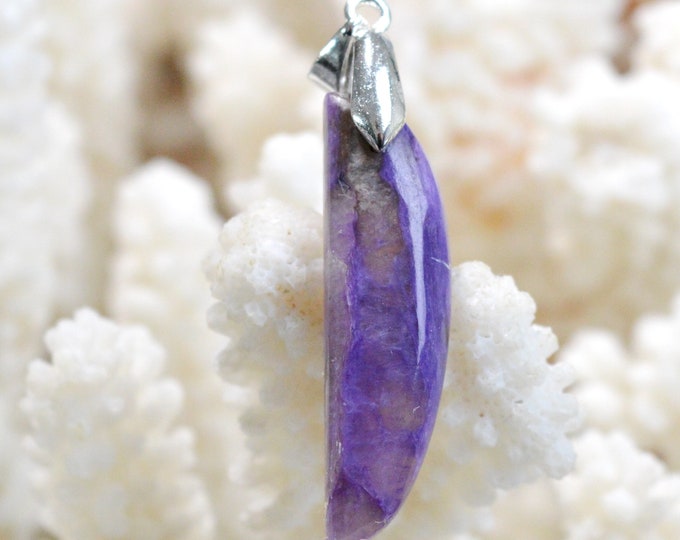 Charoite 19 carats - pendentif cabochon pierre naturelle - Russie / FO72