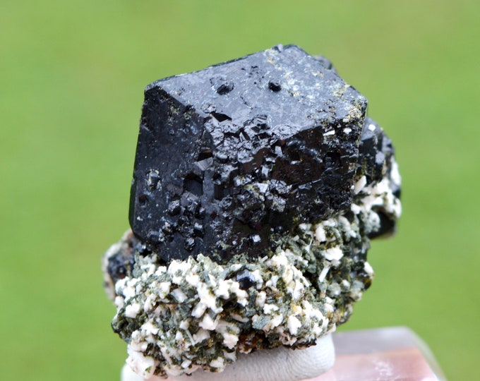 Andradite garnet var. melanite & Epidote 77 grams - Arrondissement of Diakon, Bafoulabé Cercle, Kayes Region, Mali