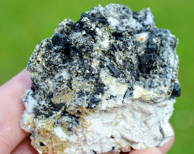 Muscovite var. Gilbertite & Tourmaline Schorl 123 grams - Menou Quarry, Saint-Salvy-de-la-Balme, Castres, Tarn, Occitanie, France