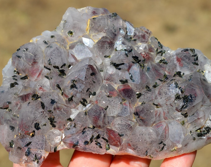 Quartz & Epidote 723 grams - Hongxizhen mineral prospect, Meigu County, Liangshan Yi, Sichuan, China