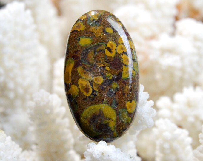 66 carat "Bamboo" Jasper - natural stone cabochon - Indonesia / EF19
