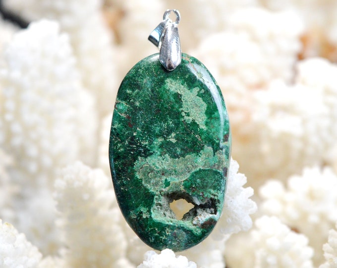 70 carat Malachite Cuprite - Natural Stone Cabochon Pendant - Congo / EC72