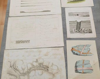 Lot of 52 engravings from the personal documents of Brochant de Villiers (1772-1840)