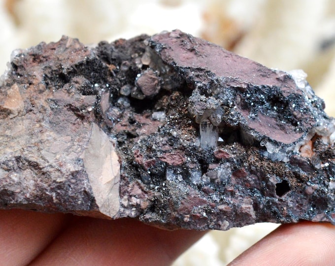 Hematite & Quartz 104 grams - Stahlberg Mountain, Rimbach-près-Masevaux, Thann-Guebwiller, Haut-Rhin, Alsace, France