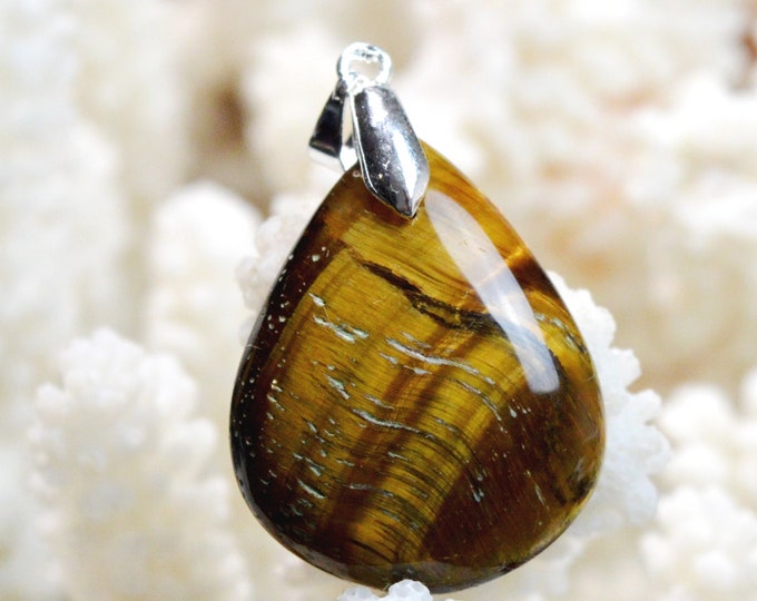 Oeil de tigre 41 carats - pendentif cabochon pierre naturelle - Afrique du Sud / ET90