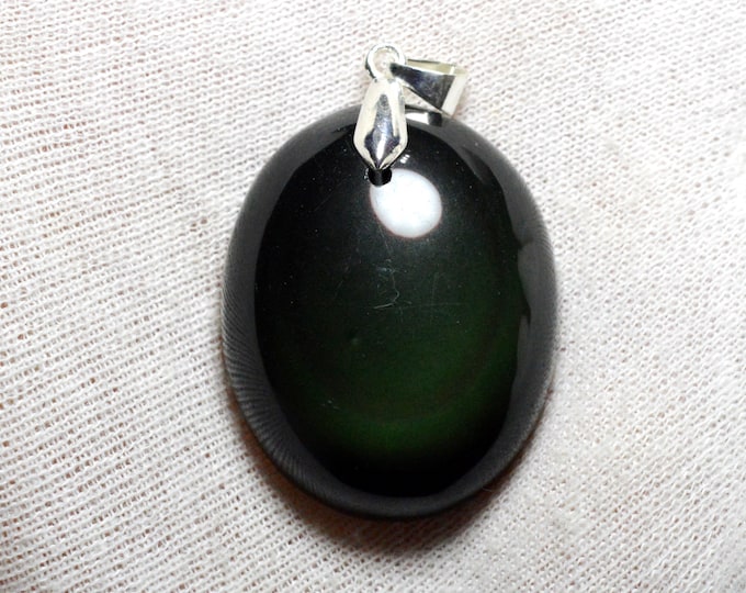 87 carat obsidian - natural stone cabochon pendant - Mexico / FC13