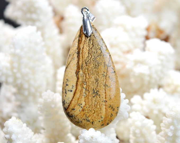 Landscape Jasper 62 carats - natural stone cabochon pendant - Namibia / EG90