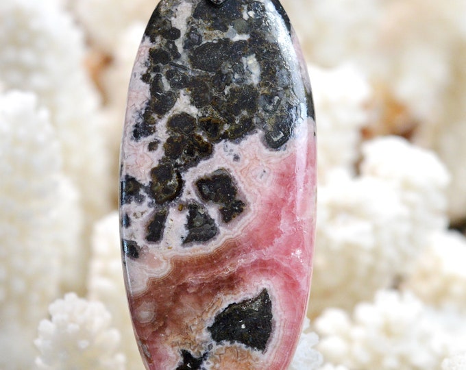 Rhodochrosite 162 carats - natural stone cabochon pendant - Argentina // CD98