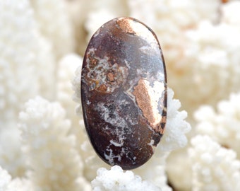Native Copper & Dolomite 46 carats - natural stone cabochon - Michigan, USA / EL83