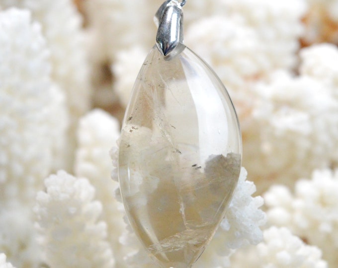 Quartz fumé 53 carats - pendentif cabochon pierre naturelle - Madagascar / FK82