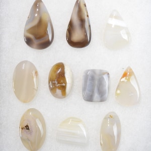 Lot x10 Agate 322 carats - cabochon pierre naturelle // Ref BY50