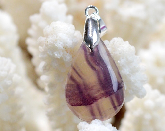 Fluorite 23 carats - pendentif cabochon pierre naturelle - Afghanistan / EZ58