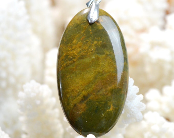 46 carat Jasper - natural stone cabochon pendant - South Africa // DK26