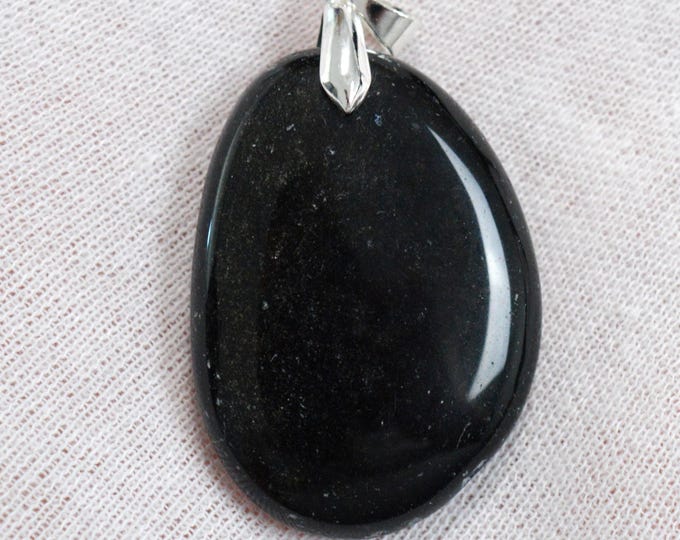 90 carat golden obsidian - natural stone cabochon pendant - Mexico /FU53