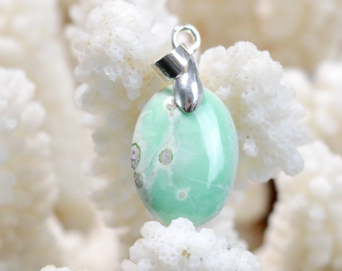 9 carat Variscite - natural stone cabochon pendant - USA / EV47