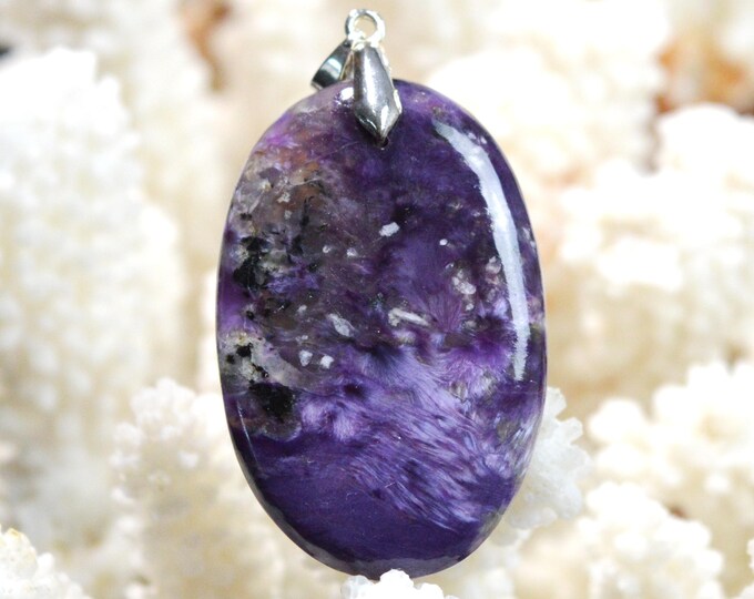 Charoite 71 carats - pendentif cabochon pierre naturelle - Russie / FZ79