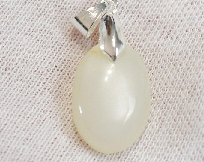 Pierre de lune blanche 17 carats - pendentif cabochon pierre naturelle - Tanzanie / FU64