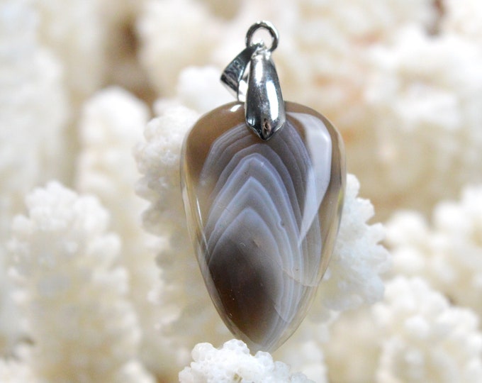 Agate 26 carats - pendentif cabochon pierre naturelle - Botswana / FG95