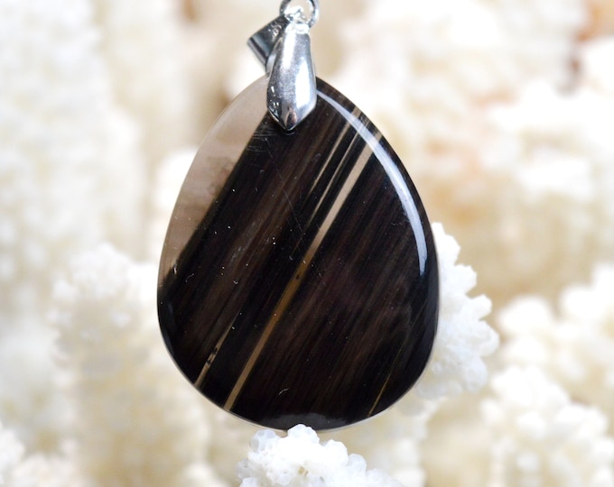 44 Carat Obsidian - Natural Stone Cabochon Pendant - USA // DC63