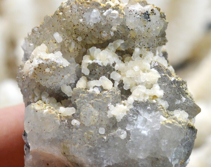 Quartz & Calcite 156 grams - Sainte-Lucie Mine, Saint-Léger-de-Peyre, Mende, Lozère, Occitanie, France