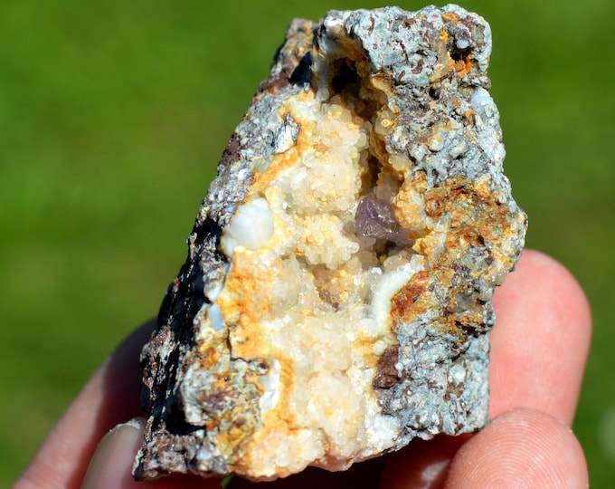 Calcite & Amethyst 85 grams - Capurru Quarry, Osilo, Sassari Province, Sardinia, Italy