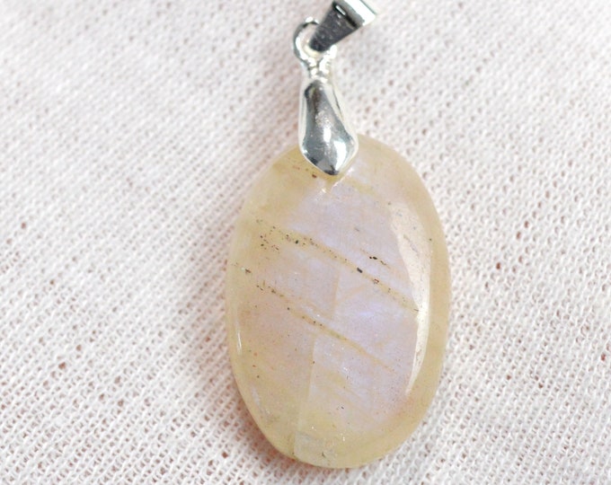 30 carat peristerite - natural stone cabochon pendant - Sri Lanka // DL73