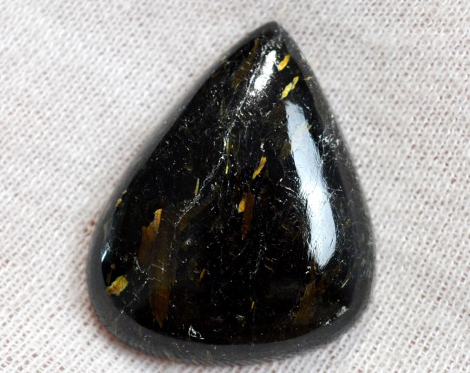 Nuummite 54 carats - cabochon pierre naturelle - Nuuk, Groenland