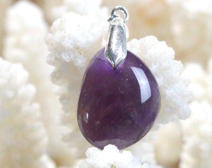 Améthyste 19 carats - pendentif cabochon pierre naturelle - Uruguay / FX13