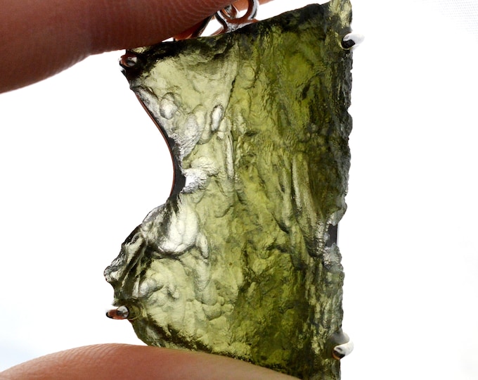 Moldavite - 39 carats - pendentif pierre naturelle - République Tchèque - Argent 925