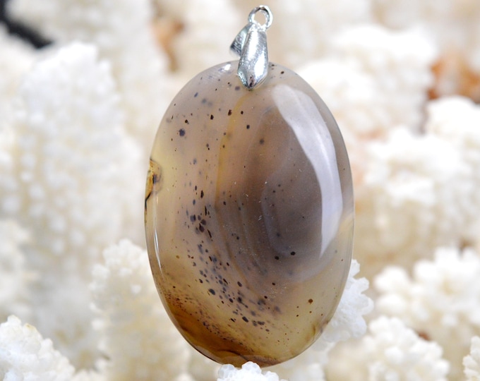 80 carat agate - natural stone cabochon pendant - Brazil // DS21