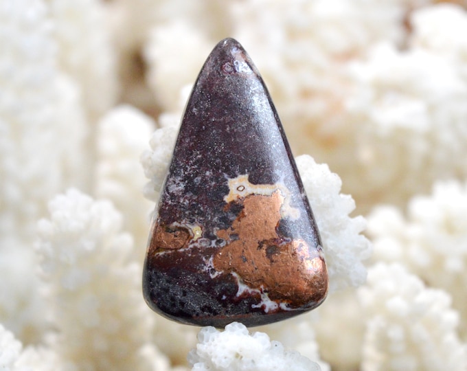 Native Copper & Dolomite 52 carats - natural stone cabochon - Michigan, USA / EL71