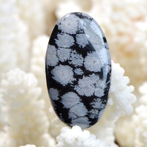 Ossidiana fiocco di neve da 29 carati - cabochon in pietra naturale - USA / EM2