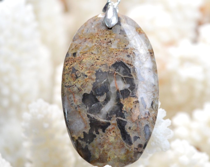 Agate 56 carats - pendentif cabochon pierre naturelle - Mexique // DP68